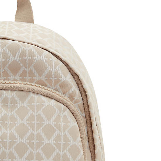 Kipling Delia Compact Printed Convertible Backpacks Signature Beige | CA 1560BE